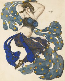Odalisque. Costume design for the ballet Sheherazade by N. Rimsky-Korsakov. Artist: Bakst, Léon (1866-1924)