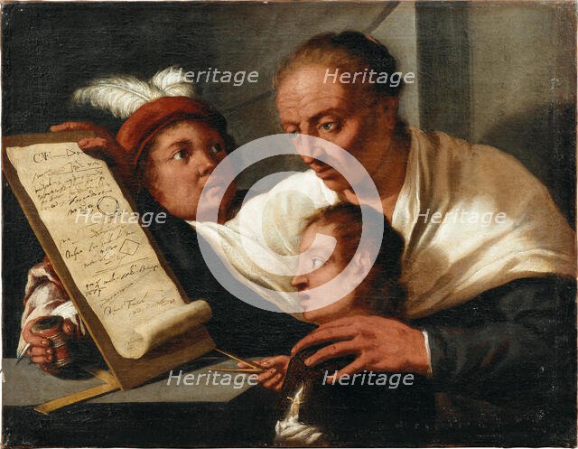 A teacher with two schoolboys, after 1650. Creator: Pietro della Vecchia (1603-1678).