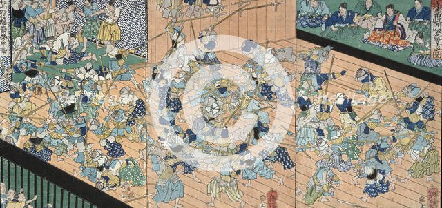 The Pupils of Uji Joetsu Practicing Fencing, 19th century. Creator: Tsukioka Yoshitoshi.