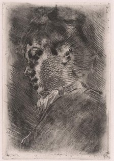 Portrait of a Young Woman in Profile, c. 1884. Creator: Luigi Conconi.
