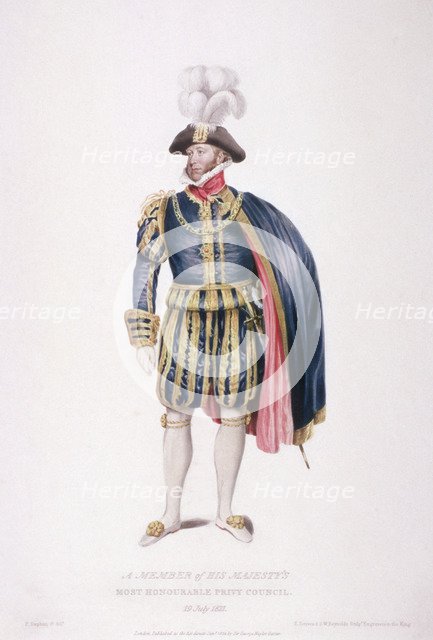 Gentleman in ceremonial costume, 1824. Artist: Edward Scriven