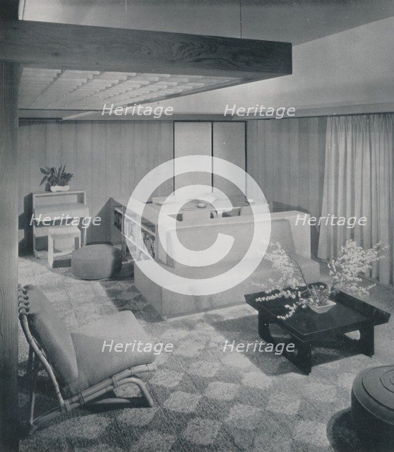 'A combination living and dining room', 1942.  Artist: Unknown.