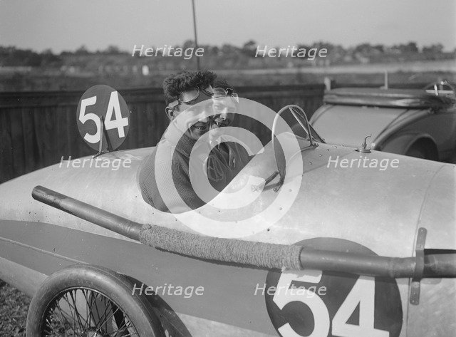 HC Munday in his AC at the JCC 200 Mile Race, Brooklands, Surrey, 1921. Artist: Bill Brunell.