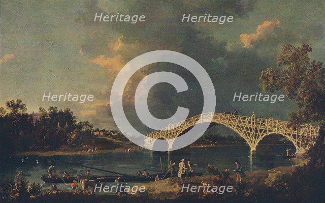 'Old Walton Bridge', 1754. Artist: Canaletto.