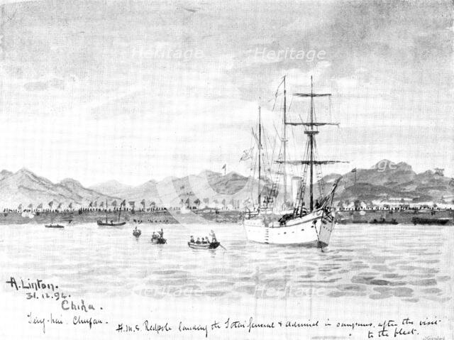 The War in Eastern Asia: facsimile of a sketch by Mr. A. Linton, Shanghai, 1894, (1895).  Creator: George Meisenbach.