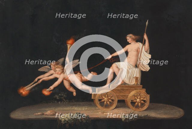 Union d'Amore (Venus on a carriage, drawn by putti), c. 1800. Creator: Maestri, Michelangelo (c. 1779-1812).