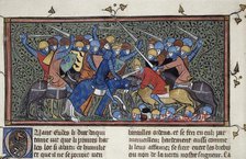 Charles Martel at the Battle of Tours, ca 1332-1350. Creator: Anonymous.