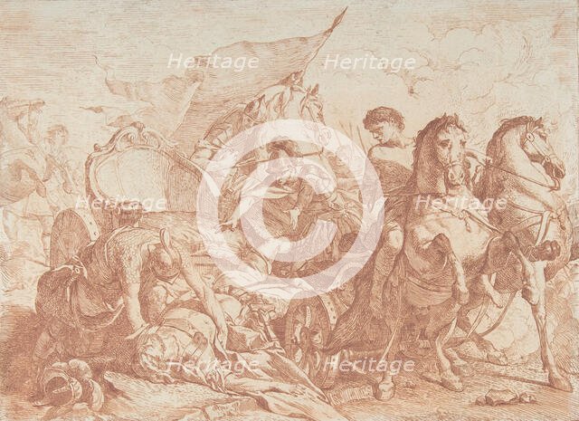 Fall of Antiochus From His Chariot, 18th century., 18th century. Creator: Noël Hallé.