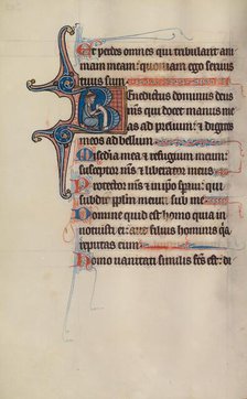 Initial B: A Seated Man; Bute Psalter, text and illumination about 1285. Creator: Bute Master.