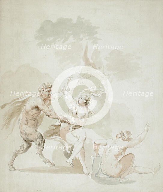 Satyr Attacking Two Nude Bathers, 18th century. Creator: Giovanni Battista Cipriani.