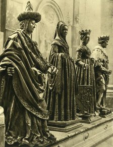 Bronze statues in the Hofkirche, Innsbruck, Tyrol, Austria, c1935.  Creator: Unknown.