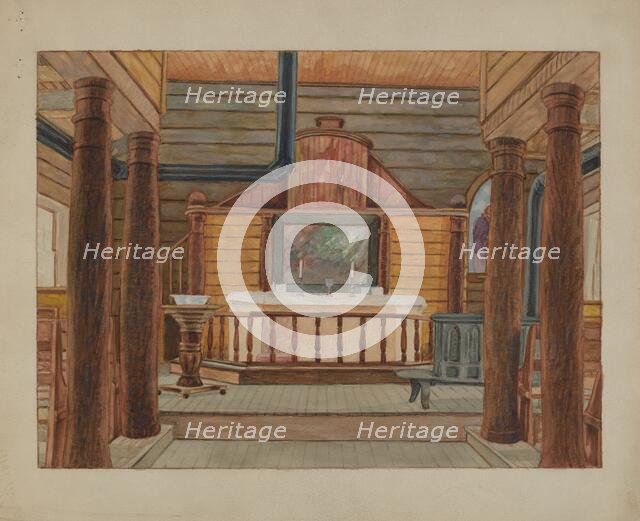 Muskego Church, c. 1936. Creator: Bertrand E. Old.