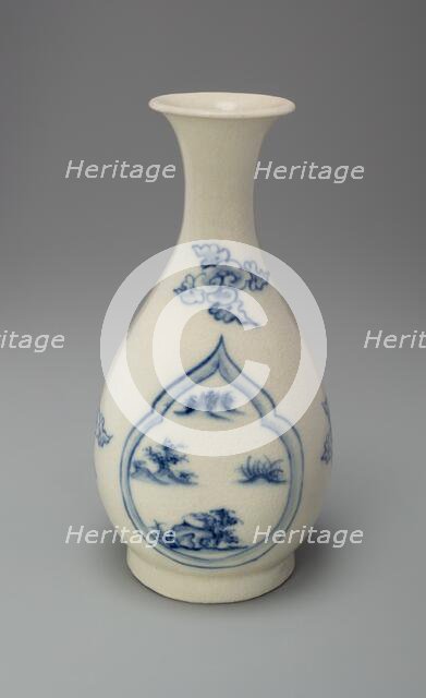 Pear-Shaped (Yuhuchun) Bottle with Everted Lip, Late 15th/early 16th century. Creator: Unknown.