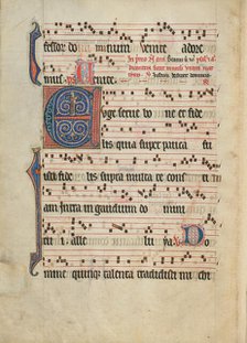 Initial E: A Bishop; Antiphonal, about 1260-1270. Creator: Unknown.