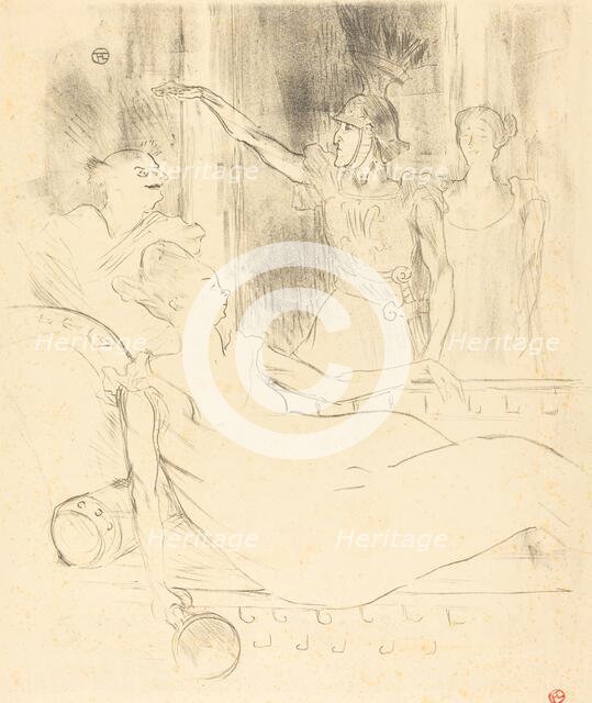 Mme. Simon-Girard, Brasseur, and Guy in "La belle Helene" (Mme. Simon-Girard, Brasseur..., 1895. Creator: Henri de Toulouse-Lautrec.