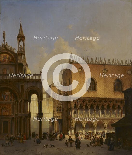 At the St Mark's Square in Venice, 1844. Creator: Ivo Ambroise Vermeersch.