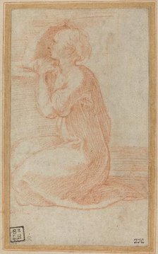Kneeling Woman Lifting Her Hand to Her Head, in or after 1531. Creator: Parmigianino.