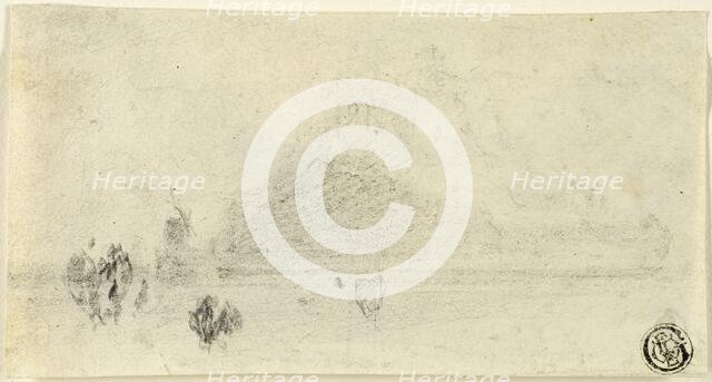 Sketch of Mont Saint Michel (recto), c. 1818. Creator: John Sell Cotman.