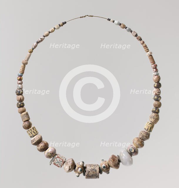 Beads from a Necklace, Frankish, 6th century. Creator: Unknown.