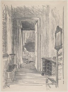 Hallway to Bed Room, Stenton, 1912. Creator: Joseph Pennell.