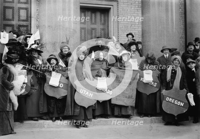 Suffrage hikers collecting, 1913. Creator: Bain News Service.
