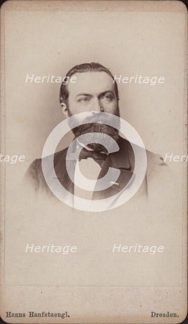 Portrait of the cellist and composer Friedrich Grützmacher (1832-1903), ca 1865. Creator: Hanfstaengl, Hanns (Johann) (1820-1885).
