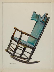 Chair with Head Rests, c. 1937. Creator: Florence Truelson.