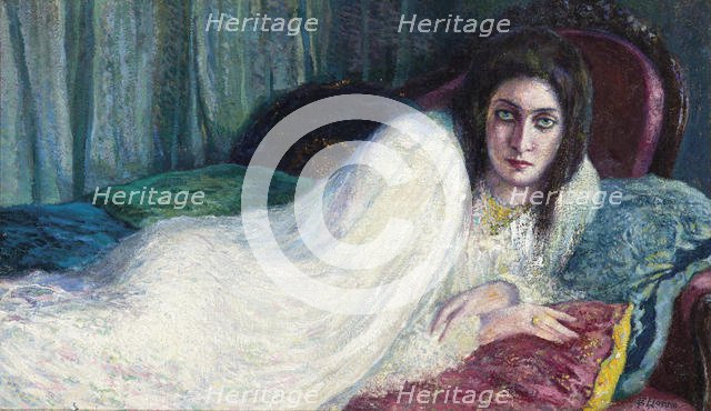 Fanciulla sul sofà (Girl on the sofa), c. 1910. Creator: Lionne (Della Leonessa), Enrico (1865-1921).