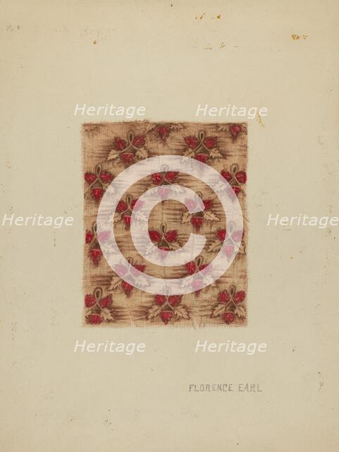 Lining of Baby's Hood, c. 1937. Creator: Florence Earl.