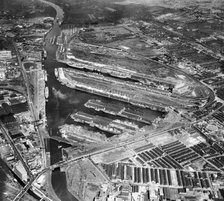 Salford Docks and Manchester Ship Canal, Salford, Greater Manchester, 1947 Artist: Aerofilms.