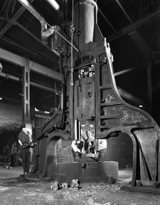 Forge in action at Edgar Allen's steel foundry, Sheffield, South Yorkshire, 1962. Artist: Michael Walters