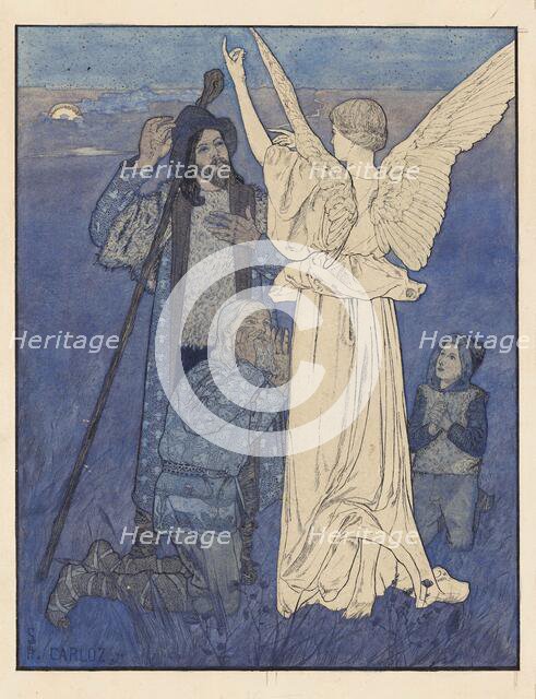 Nativity. Midnight Song (Study for the "Infancy Gospel of Our Lord Jesus Christ"), 1890. Creator: Schwabe, Carlos (1866-1926).