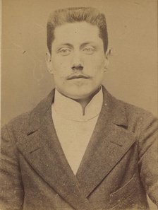 Ortiz. Léon. 25 ans, né à Paris. Commis d'architecte. Anarchiste. Voyage ordinairement en ..., 1894. Creator: Alphonse Bertillon.