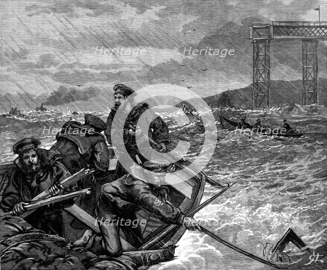 The Tay Bridge Disaster: boats assisting in the search, 1880. Creator: Unknown.