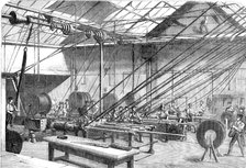 Machines covering with Gutta Percha the Atlantic Cable Wire, at the Gutta Percha Company's..., 1857. Creator: Unknown.