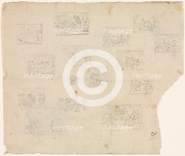 Compositional Sketches after Raphael and other artists, c. 1800. Creator: Unknown.