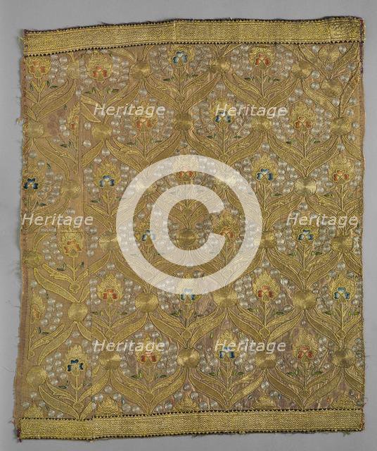 Embroidered Square, 19th century. Creator: Unknown.