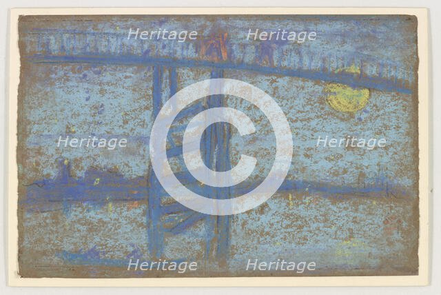 Nocturne: Battersea Bridge, 1872-1873. Creator: James Abbott McNeill Whistler.