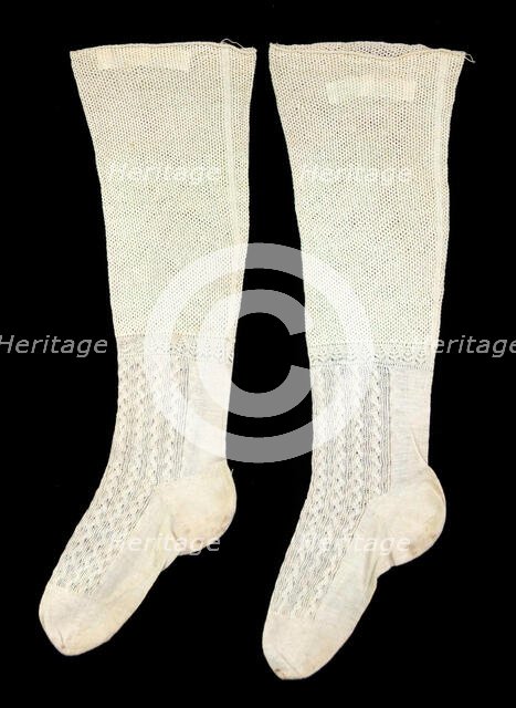 Wedding stockings, American, 1863. Creator: Unknown.