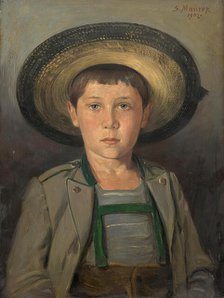 Portrait of Robert Maurer, son of the artist, as a nine-year-old, 1902. Creator: Serafin Maurer.
