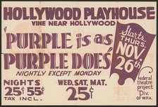 Purple Is As Purple Does (Touch of Brimstone), Los Angeles, 1936. Creator: Unknown.