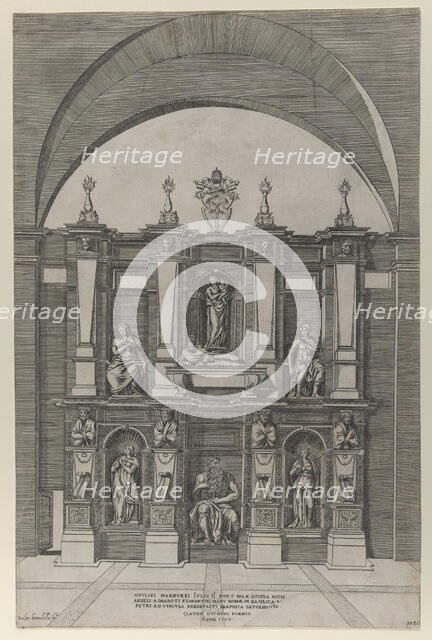 Speculum Romanae Magnificentiae: Sepulchre of Julius II, 1582., 1582. Creator: Giovanni Ambrogio Brambilla.