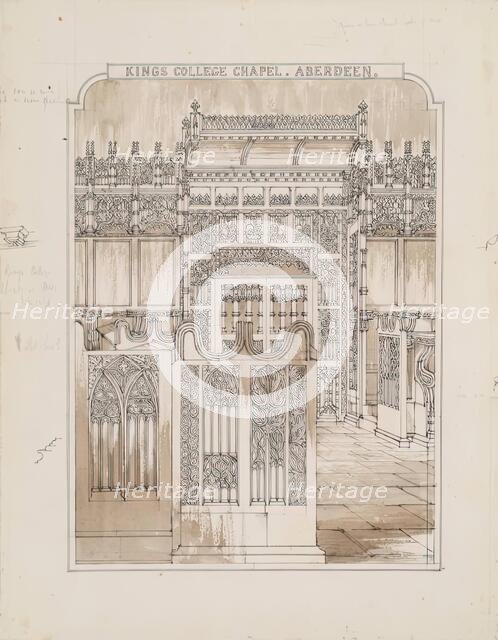 King's College Chapel and Stallwork, 1848. Creator: Robert William Billings.