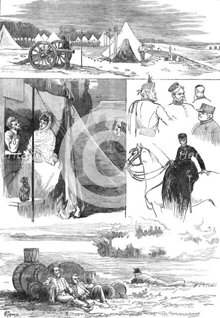 Sketches of the camp at Wimbledon, 1872. Creator: Unknown.