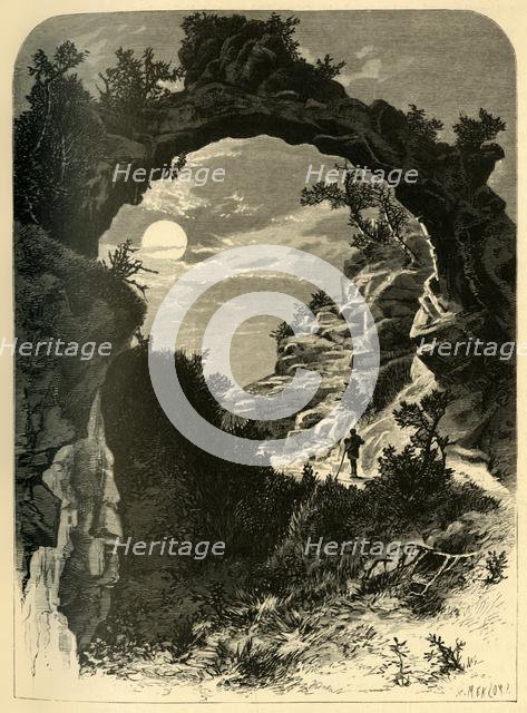 'Arched Rock by Moonlight', 1872.  Creator: A. Measom.