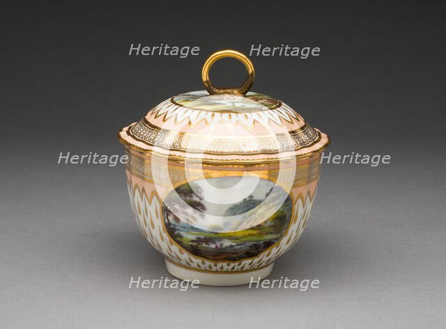 Sugar Bowl, Derby, 1780/95. Creator: Derby Porcelain Manufactory England.