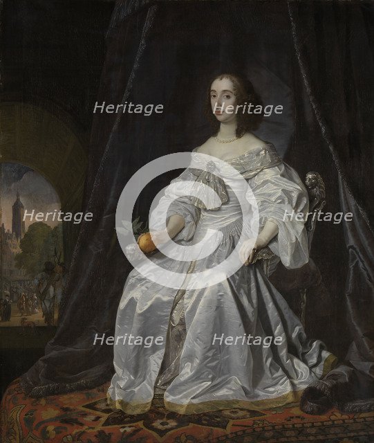 Portrait of Mary Stuart, Princess of Orange (1631-1660), as Widow of William II, 1652. Artist: Helst, Bartholomeus van der (1613-1670)