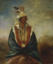 Tel-maz-há-za, a Warrior of Distinction, 1834. Creator: George Catlin.