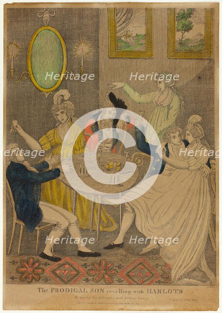 The Prodigal Son with Harlots, n.d. Creator: Amos Doolittle.