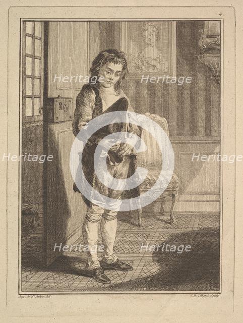 Décrotteur (Shoe Shiner), from Mes gens, ou Les commissionnaires ultramontains au servi..., 1766-70. Creator: Jean-Baptiste Tillard.
